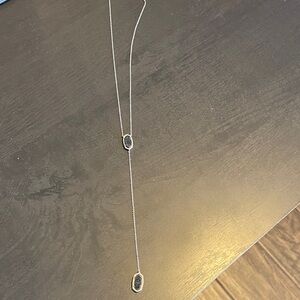 Chic Silver with Black Stones Kendra Scott Lariat Necklace